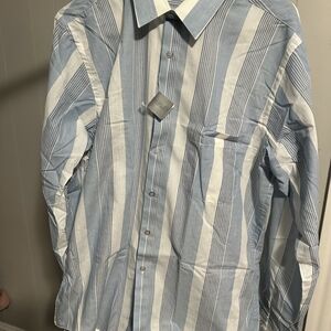Marquise Light Blue and White Striped Casual Shirt
